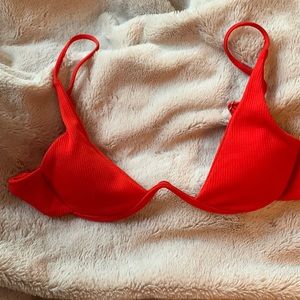 Red Zaful V wire bikini top
